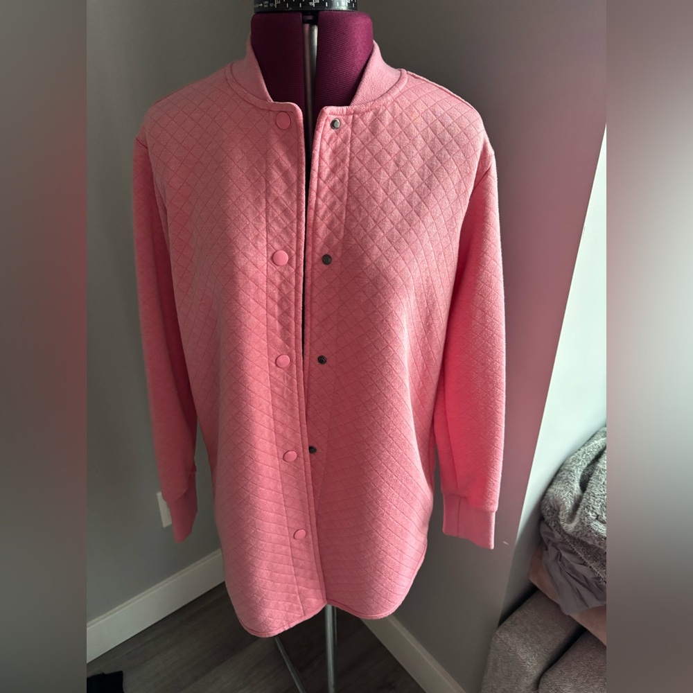 Joe Fresh Quilted Pink Snap-Front Jacket